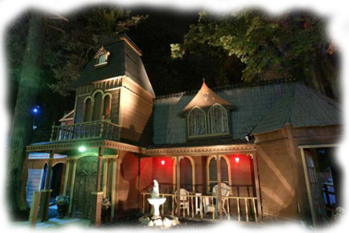 Enchanted Forest Mansion Night PNG