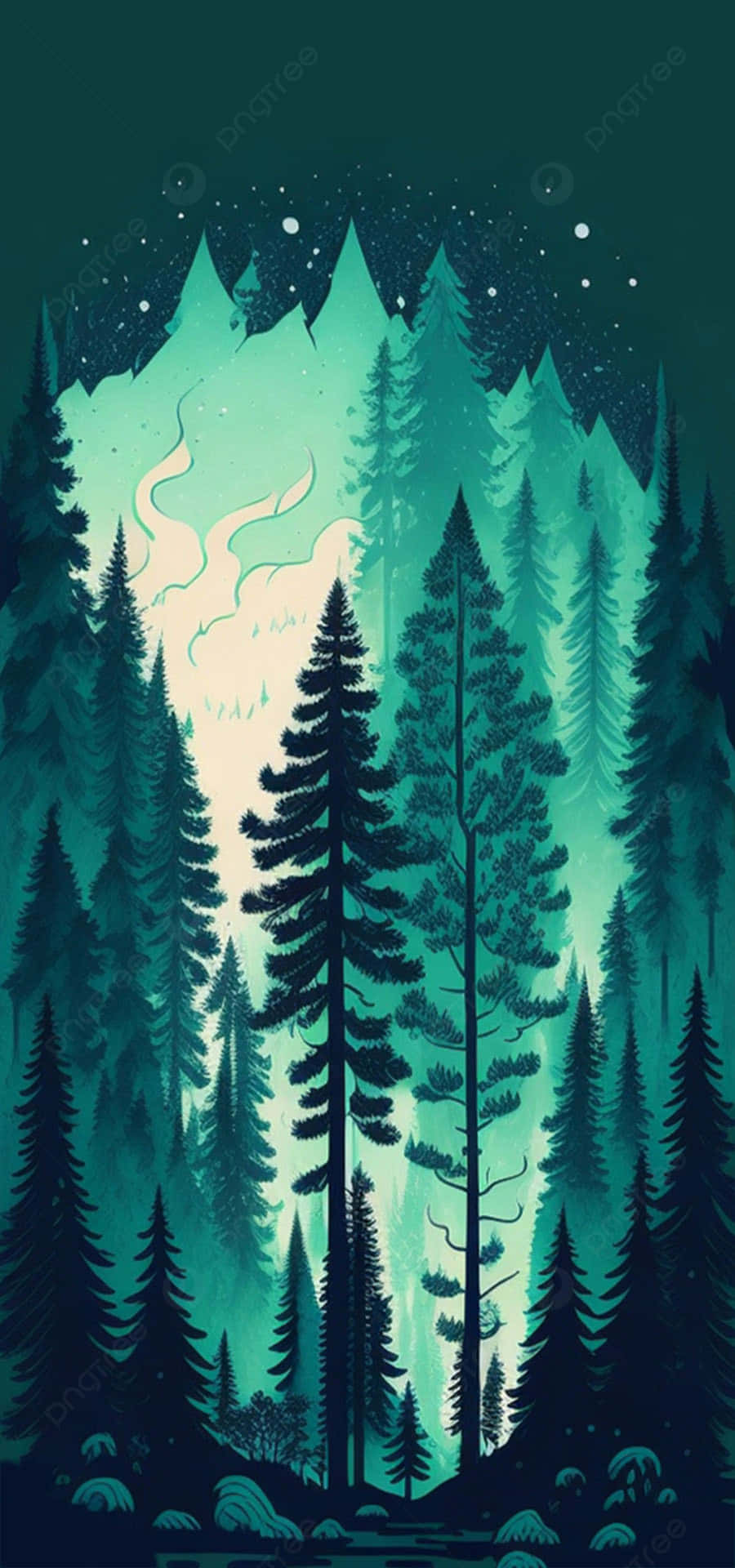 Enchanted_ Forest_ Night_ Scene Wallpaper