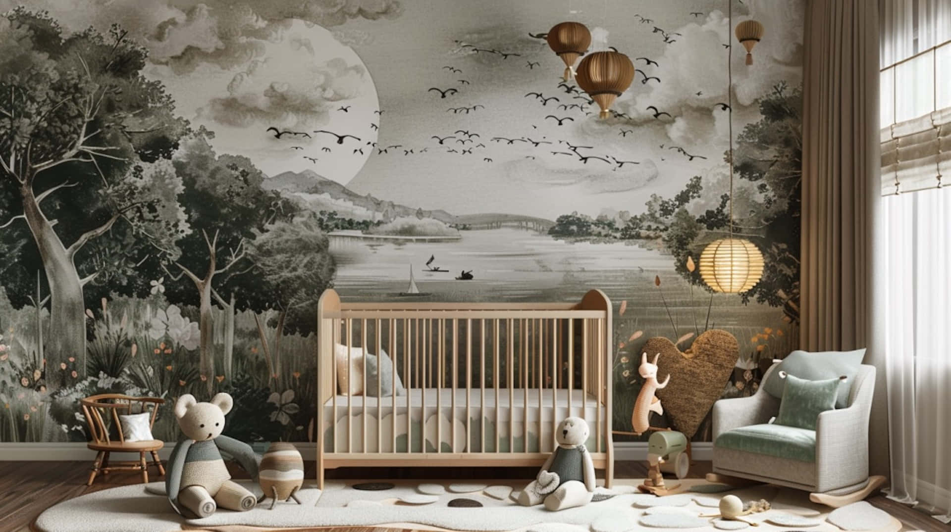 Enchanted Forest Nursery Theme Wallpaper