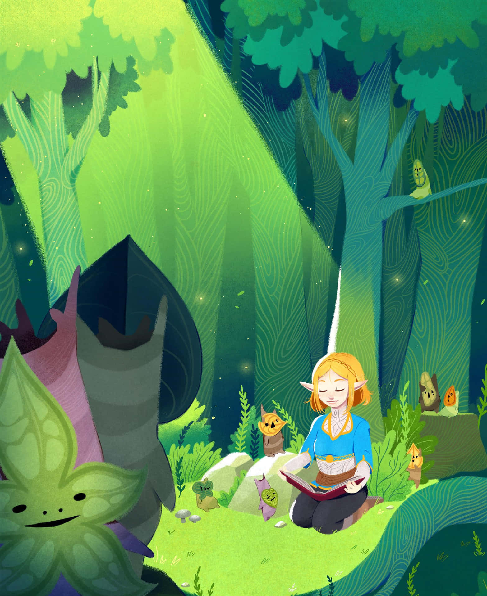Enchanted_ Forest_ Reading_ Session Wallpaper