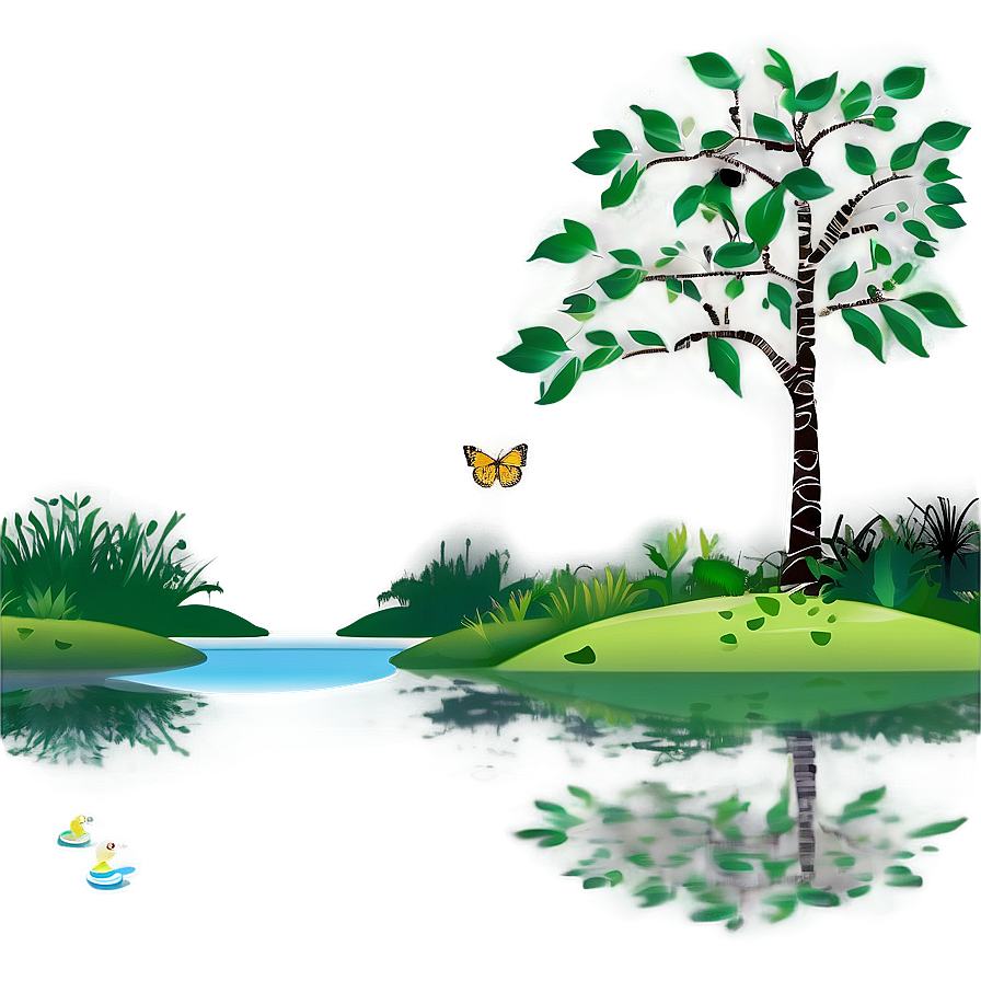 Enchanted Forest Reflection PNG