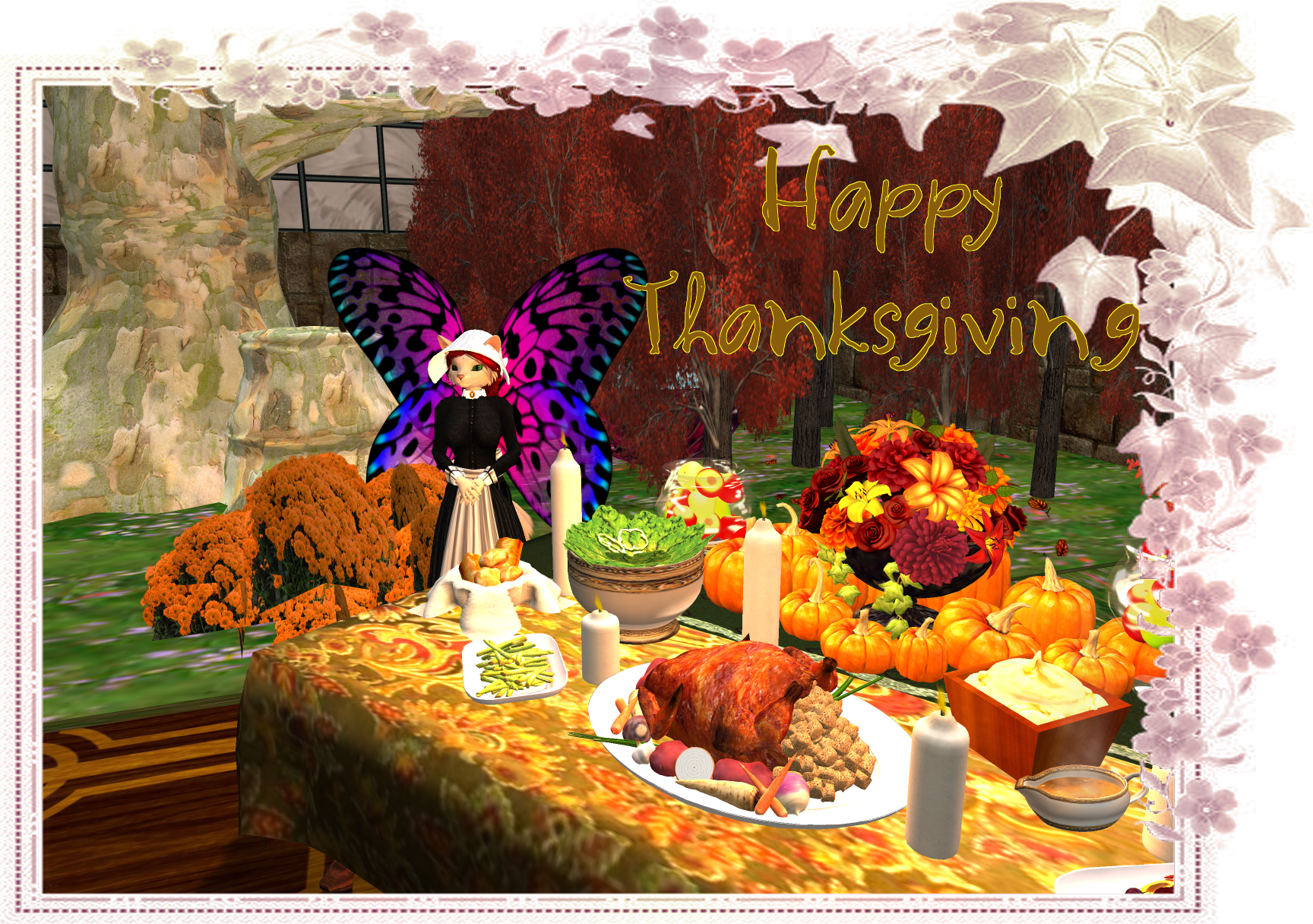 Enchanted Forest Thanksgiving Celebration PNG