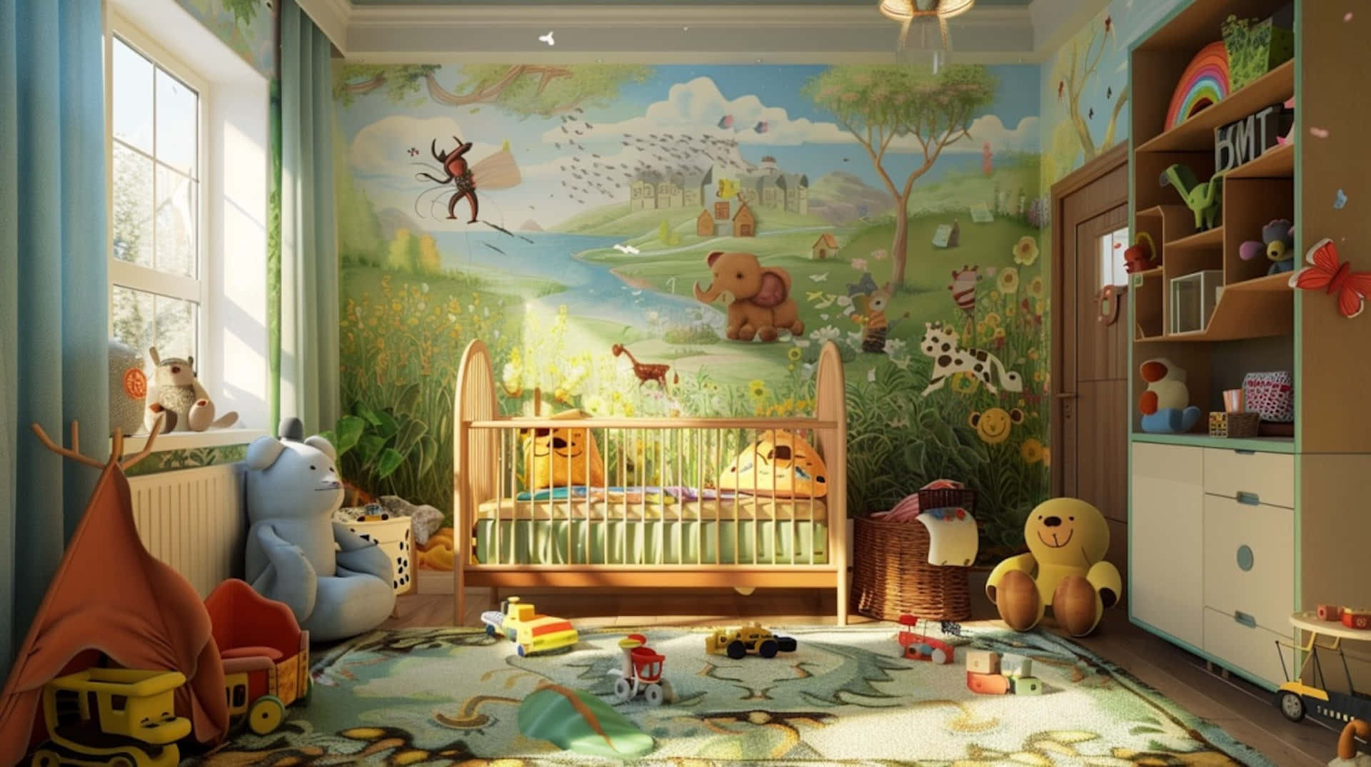 Enchanted Forest Theme Nursery Wallpaper