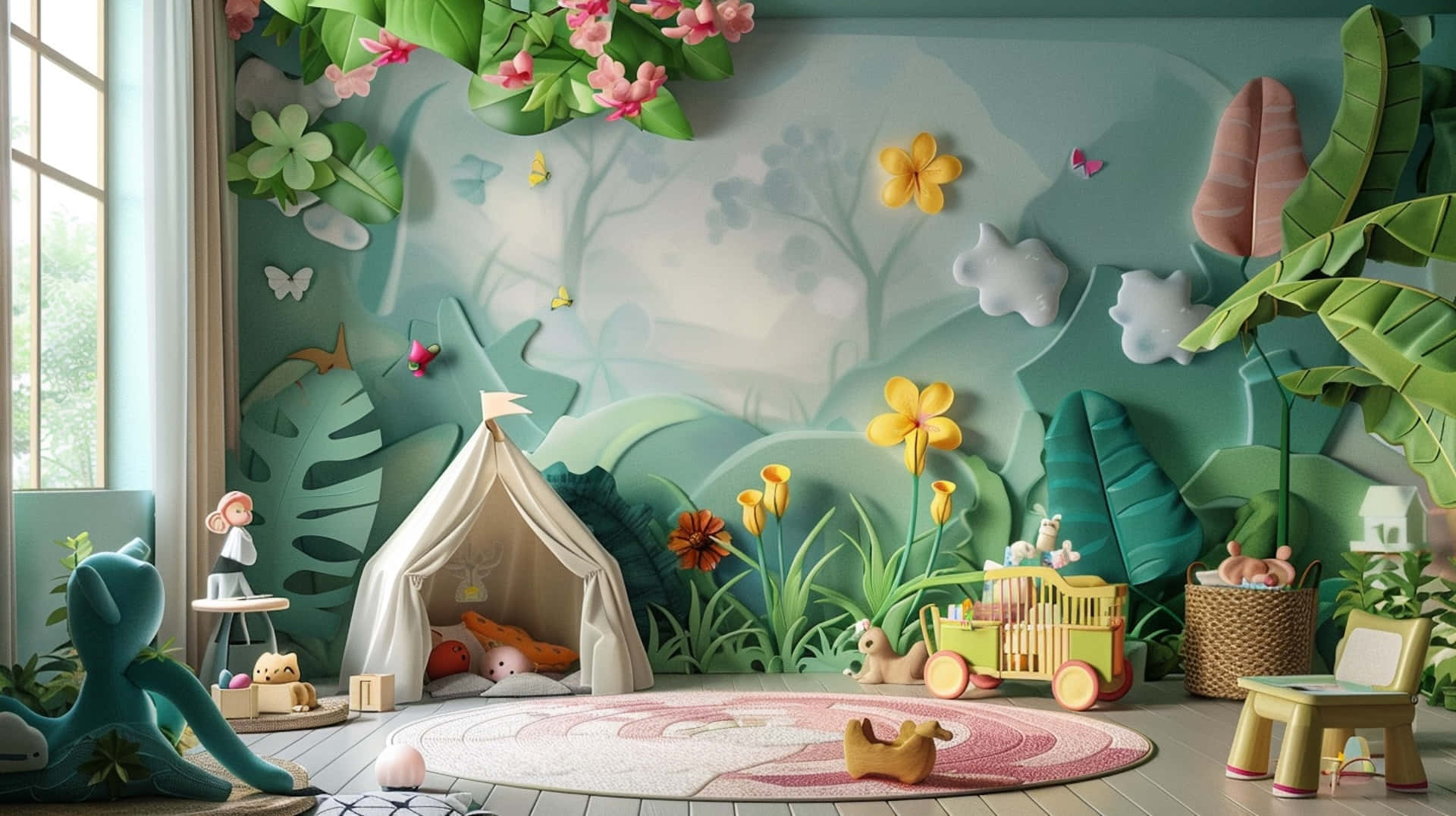 Enchanted Forest Themed Nursery Wallpaper