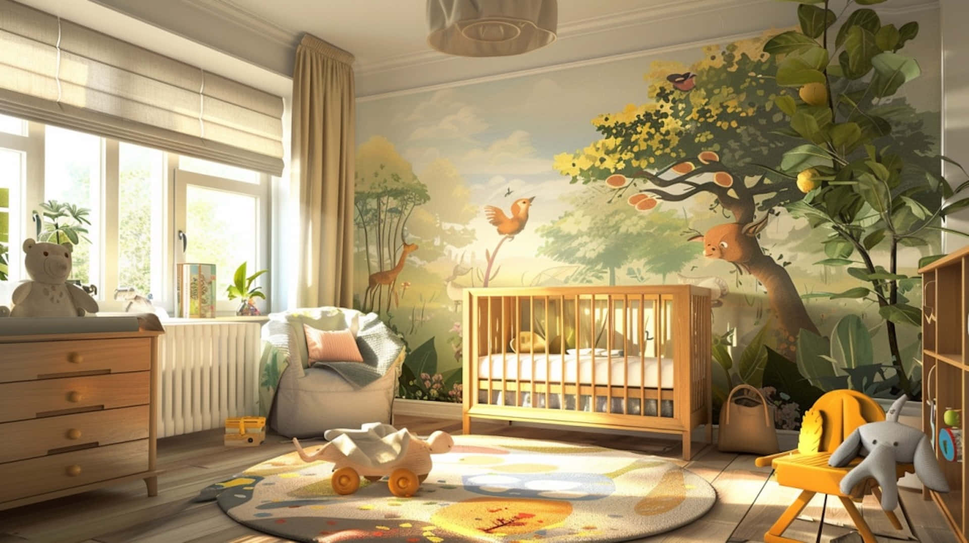 Enchanted Forest Themed Nursery Wallpaper