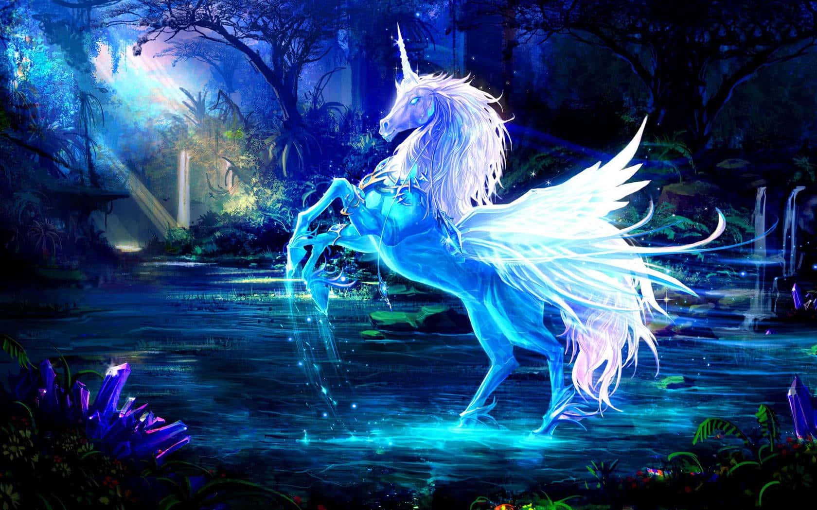 Unicorn Hutan Terpesona Wallpaper