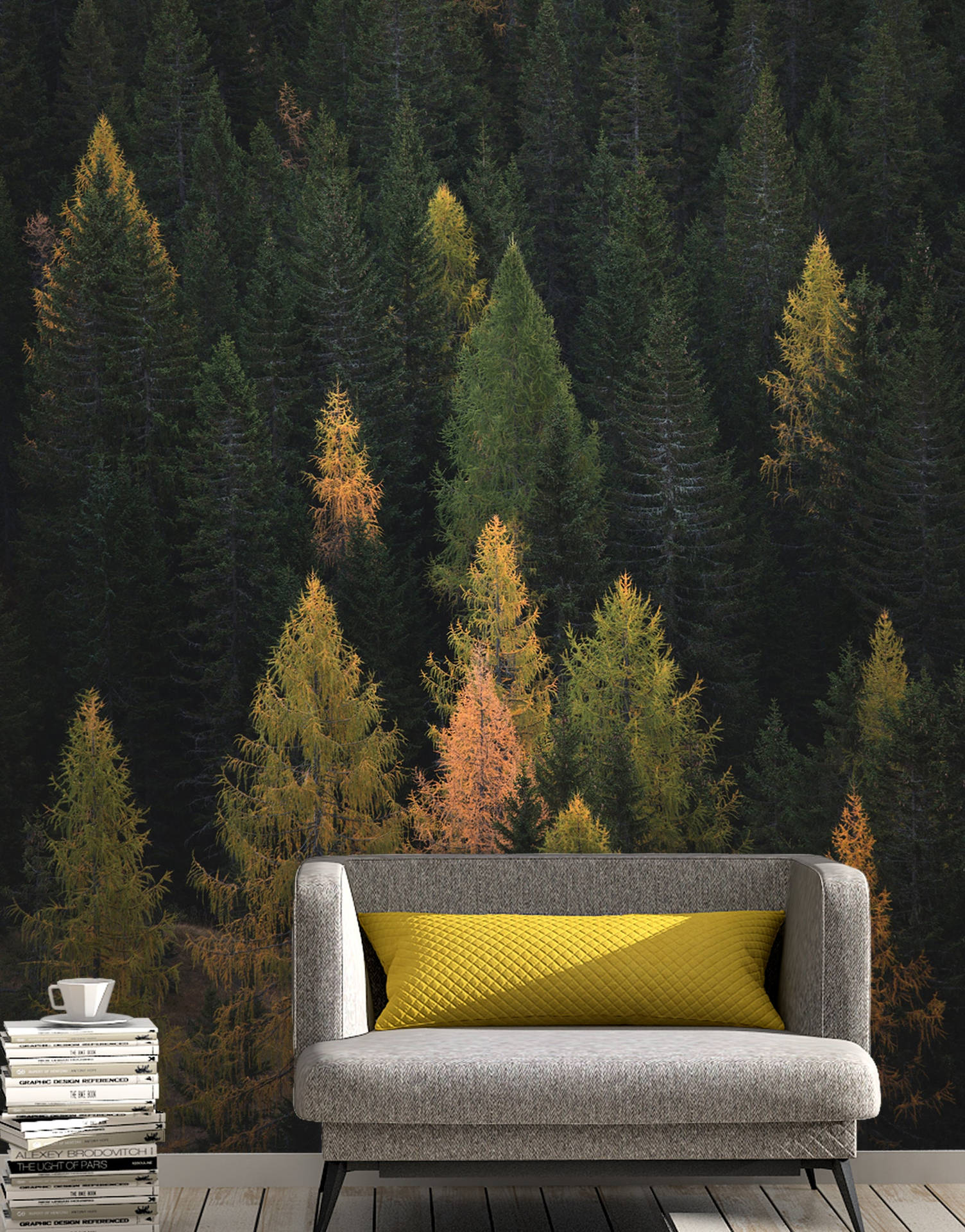 Enchanted Forest Wall Behind Sofa Picture
