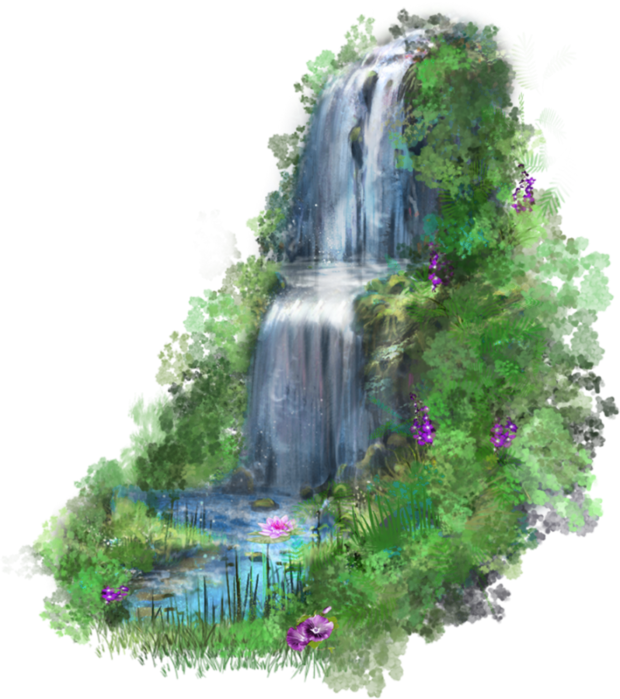 Enchanted Forest Waterfall PNG