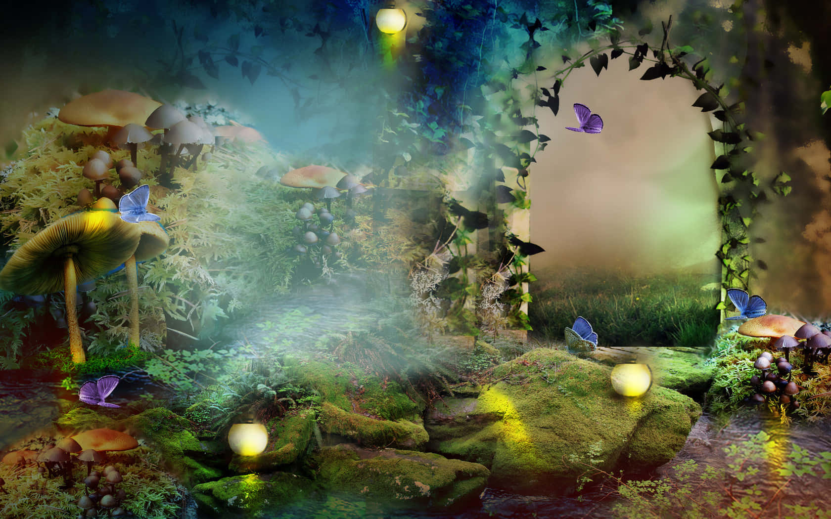 Enchanted Garden - A Magical Forest Oasis Wallpaper