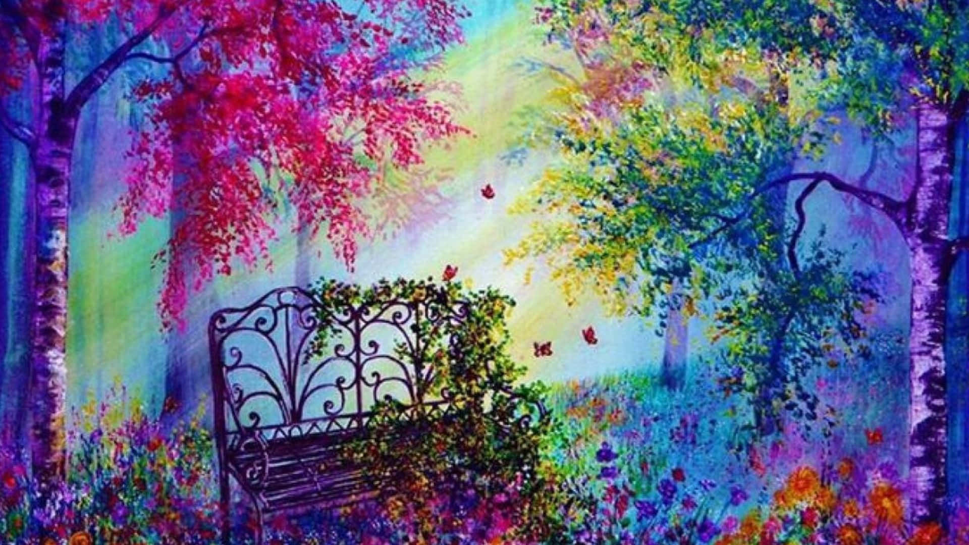 Enchanted Garden Wonderland Wallpaper