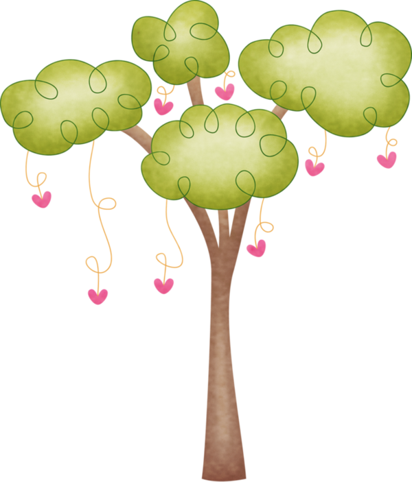 Enchanted Garden Heart Tree Illustration PNG