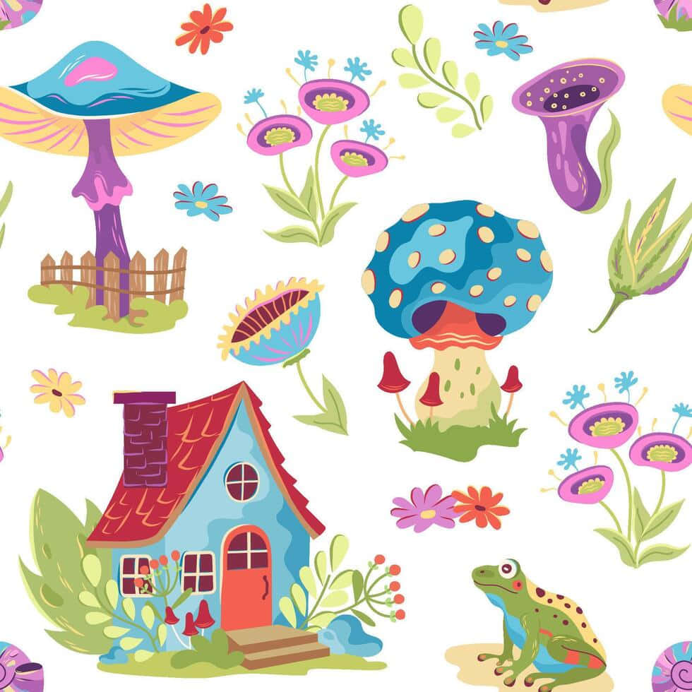 Enchanted Garden Illustration Wallpaper