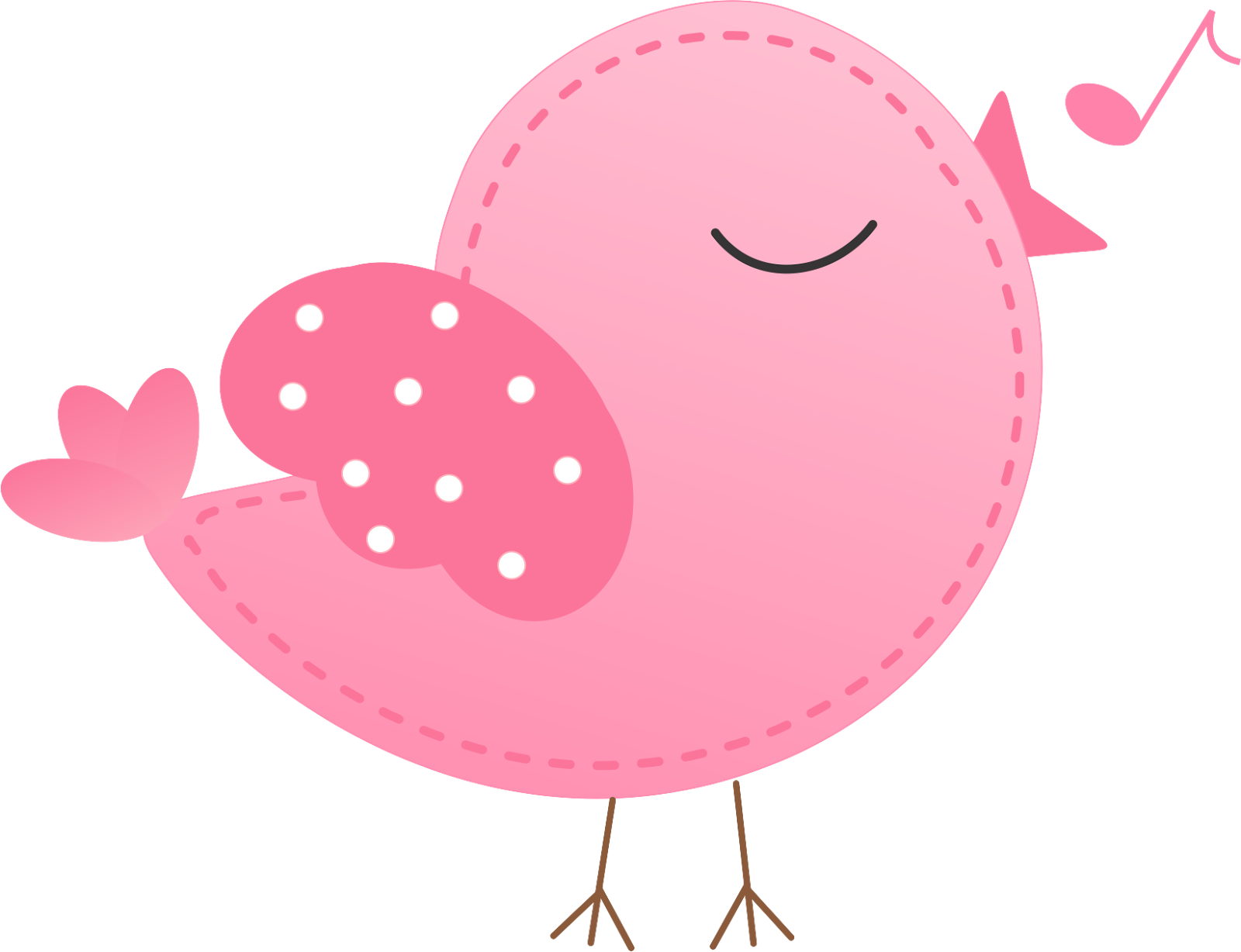 Enchanted Garden Pink Bird Illustration PNG