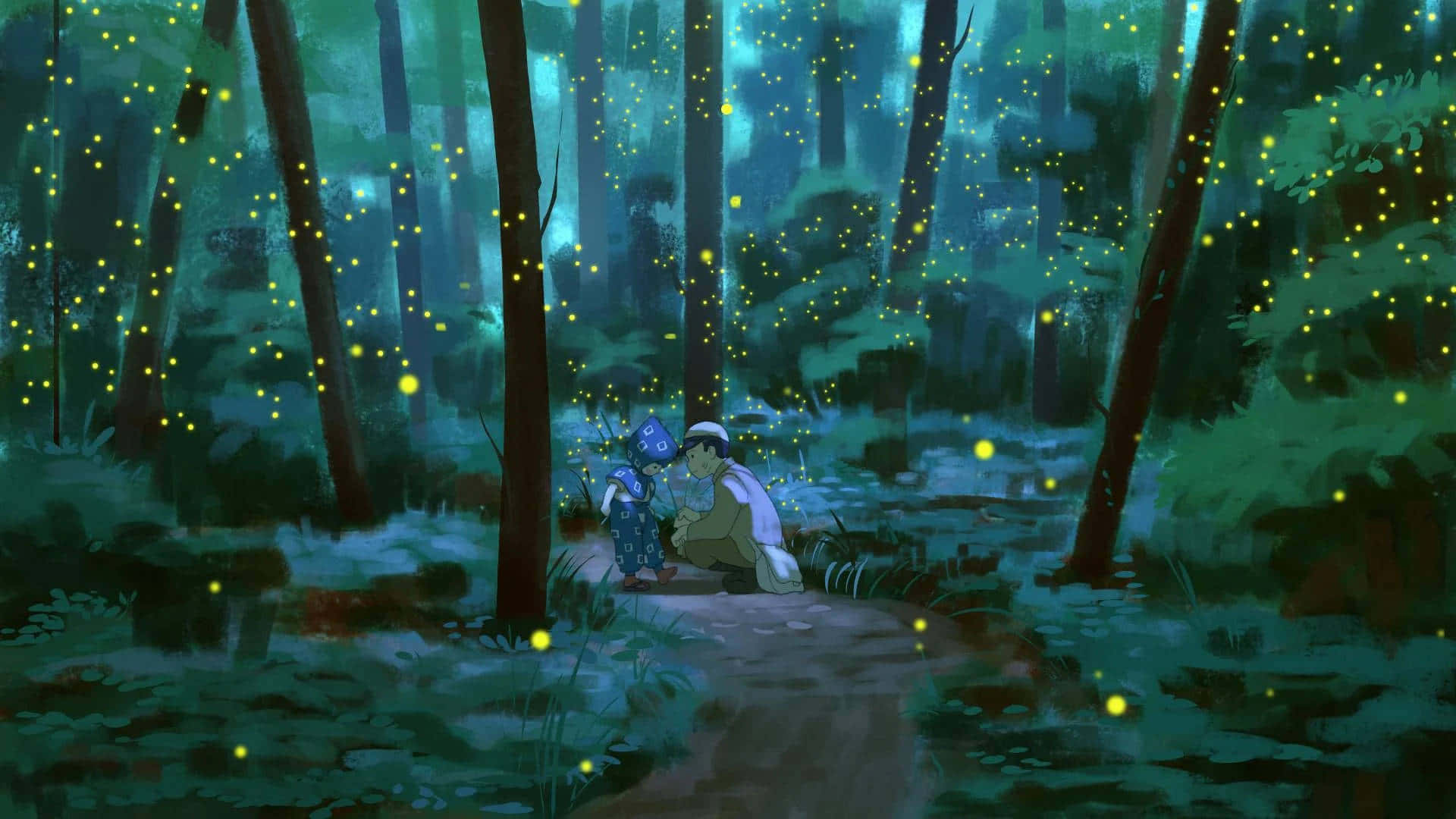 Enchanted_ Ghibli_ Forest_ Glow Wallpaper