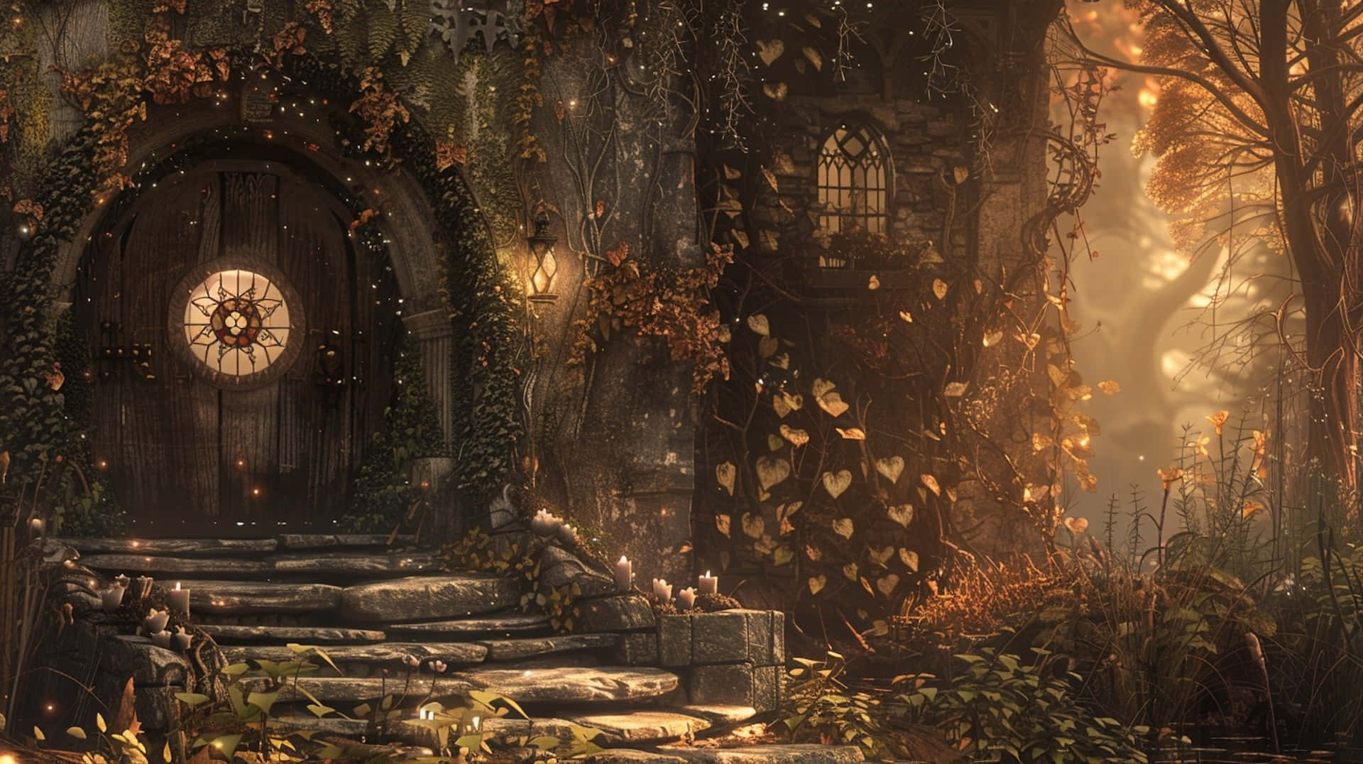 Enchanted Goblincore Forest Abode.jpg Wallpaper