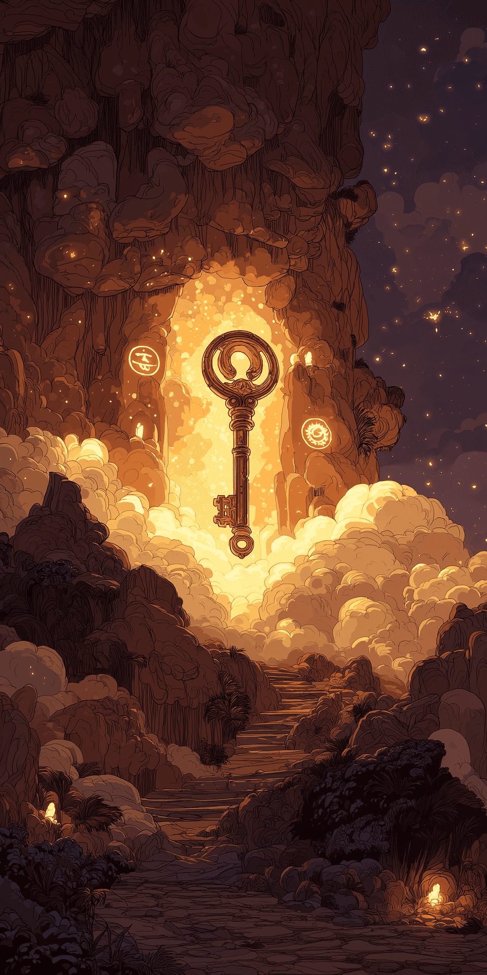 Enchanted Golden Key Wallpaper