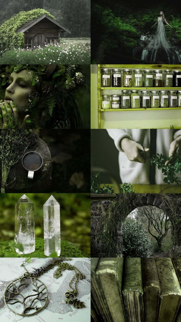 Enchanted Green Witch Collage.jpg Wallpaper