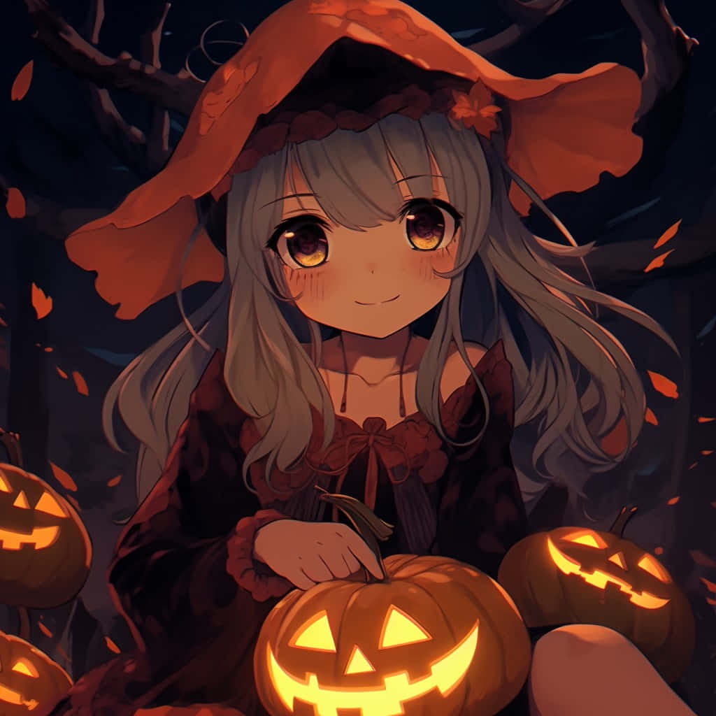 Enchanted Halloween Witch Anime Aesthetic Wallpaper
