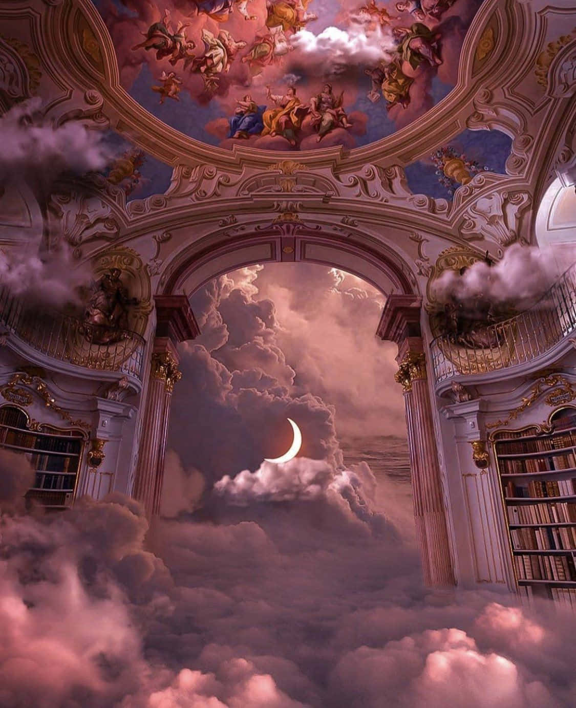 Enchanted Library Sky Wallpaper