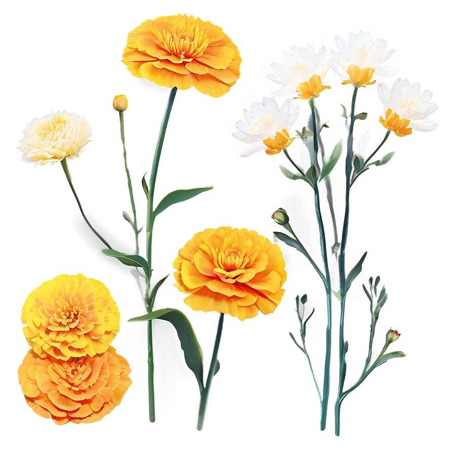 Enchanted Marigolds Garden Png Cmt70 PNG