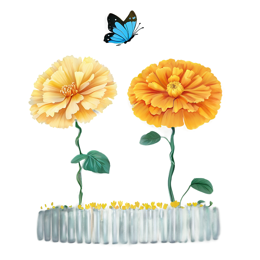 Enchanted Marigolds Garden Png Jtt PNG