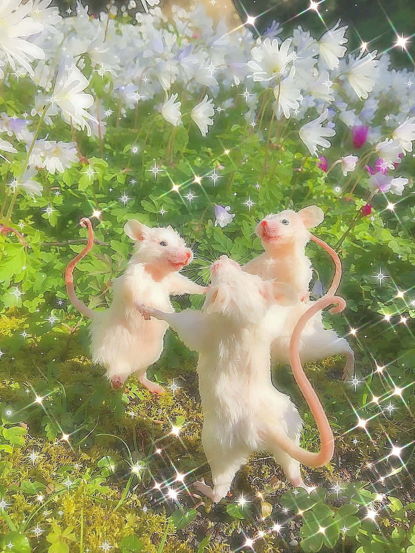 Enchanted_ Mice_ Dance_ Fairycore Wallpaper