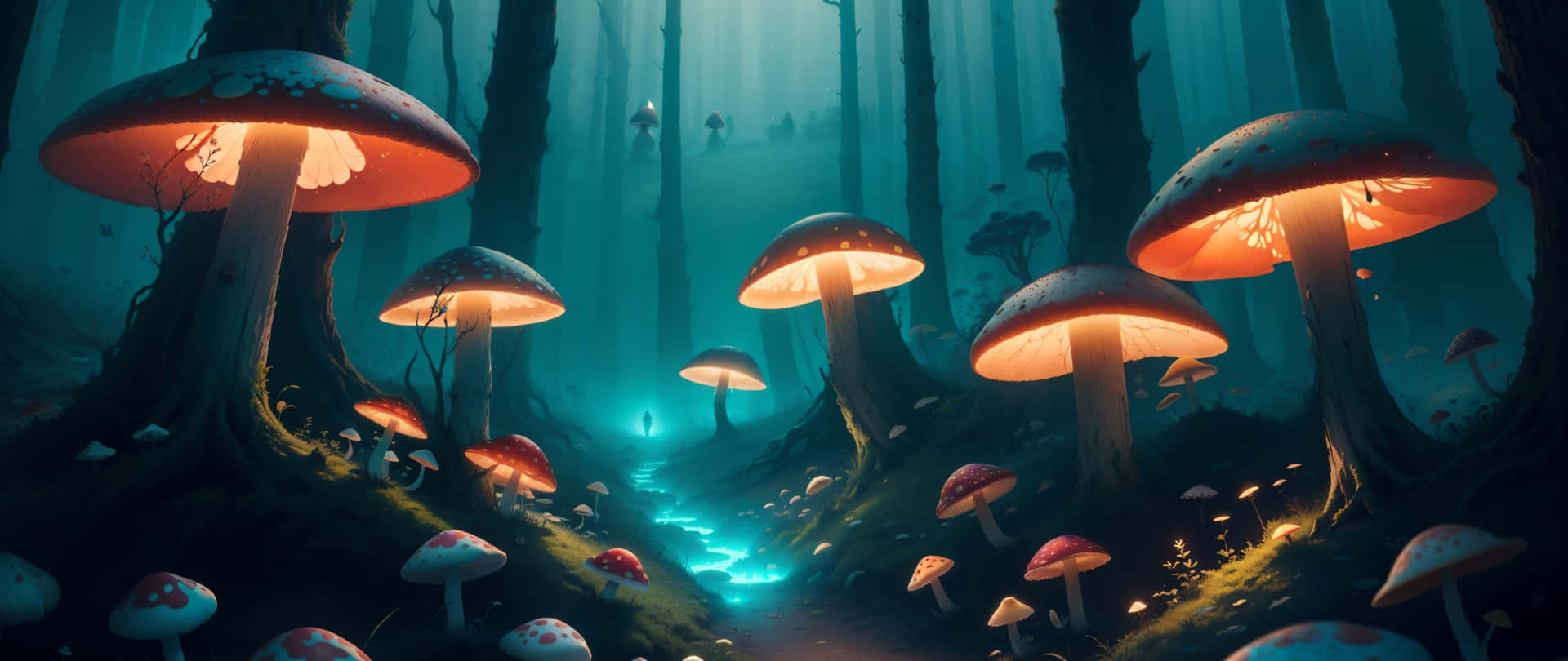 Enchanted_ Mushroom_ Forest_ Artwork Wallpaper
