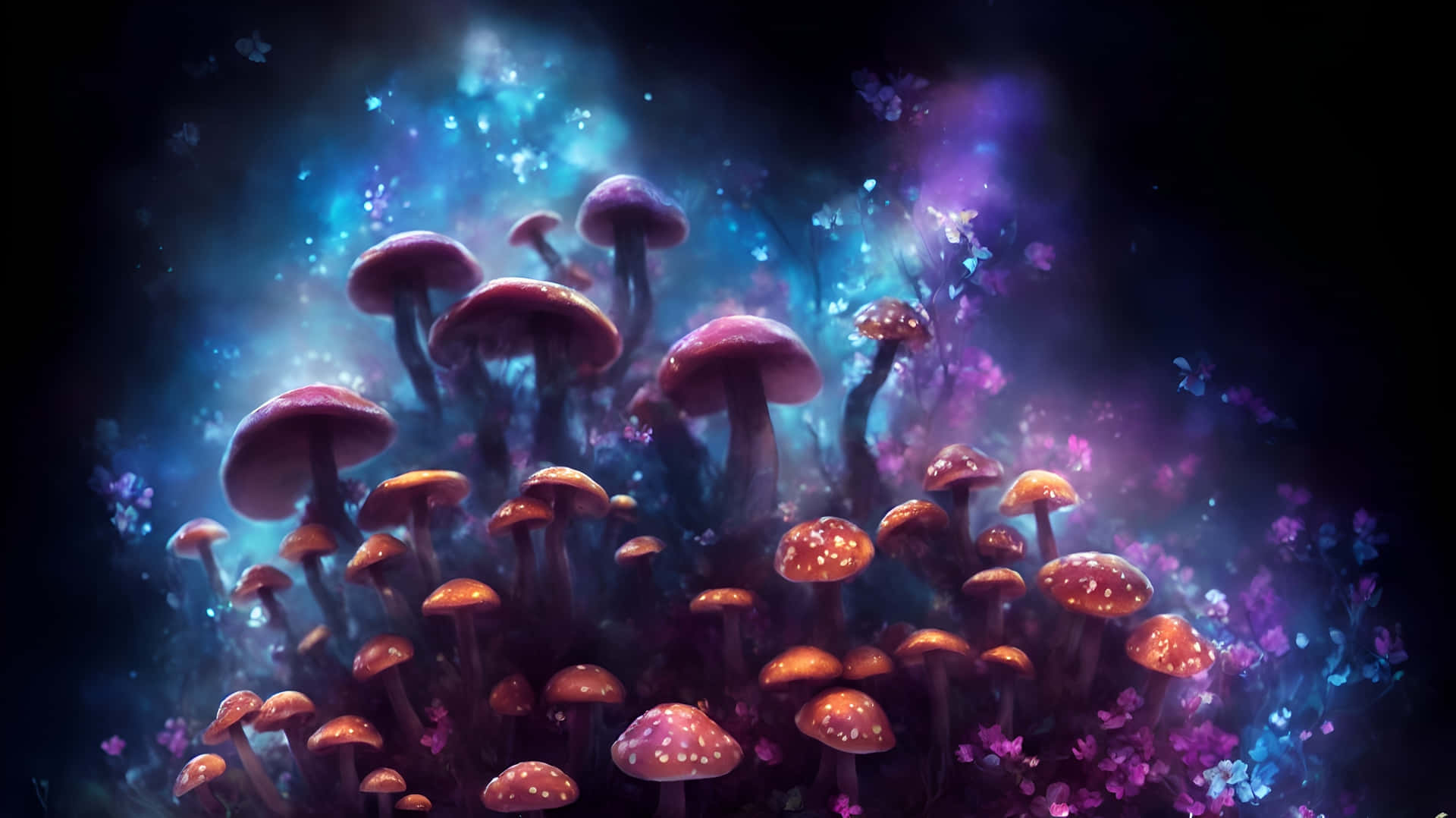 Enchanted_ Mushroom_ Grove_ Art Wallpaper