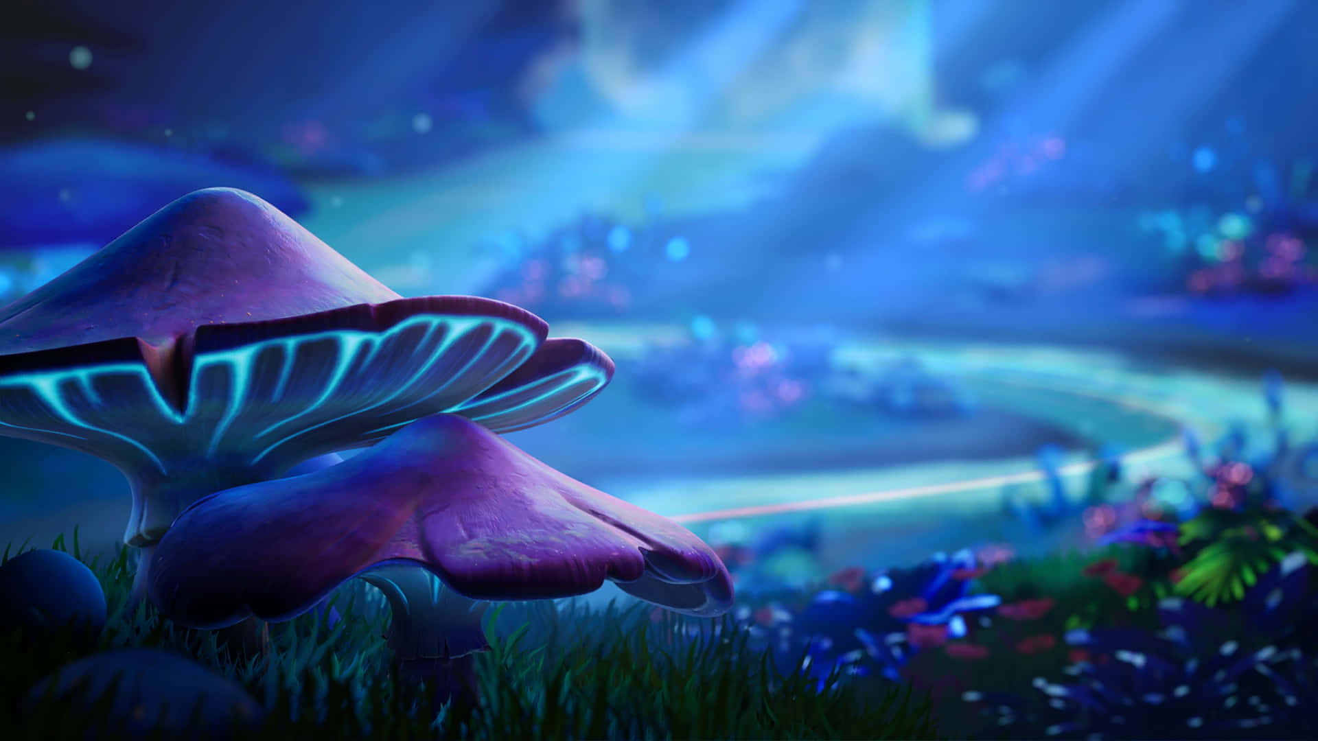 Enchanted_ Neon_ Mushroom_ Forest Wallpaper
