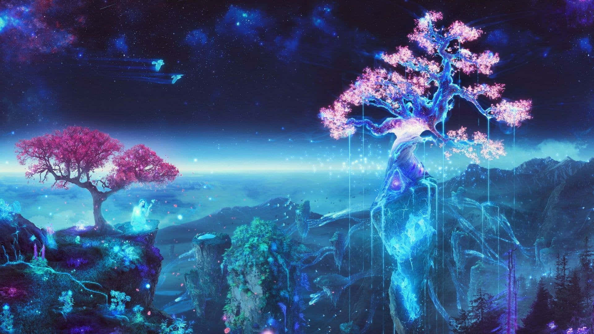 Enchanted_ Night_ Sky_ Forest.jpg Wallpaper