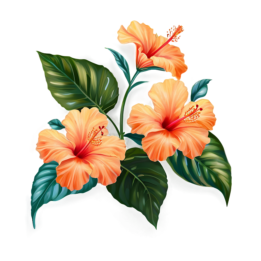 Enchanted Orange Hibiscus Png 06122024 PNG