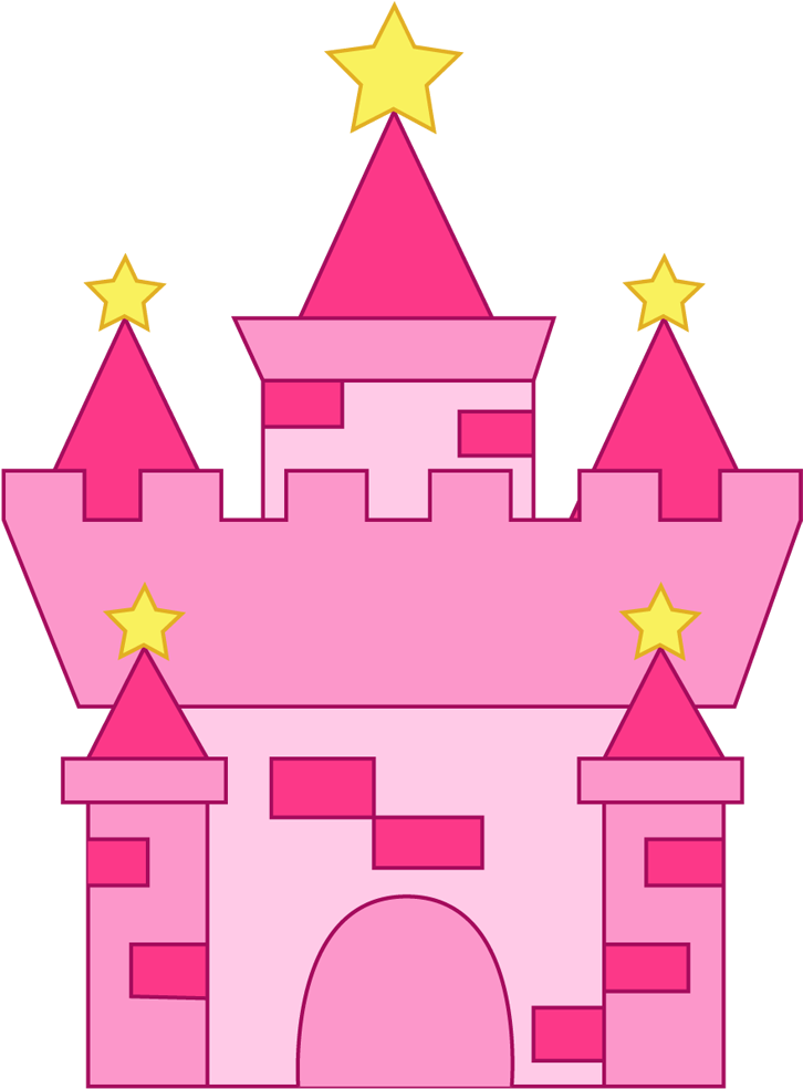 Enchanted Pink Castle Silhouette PNG