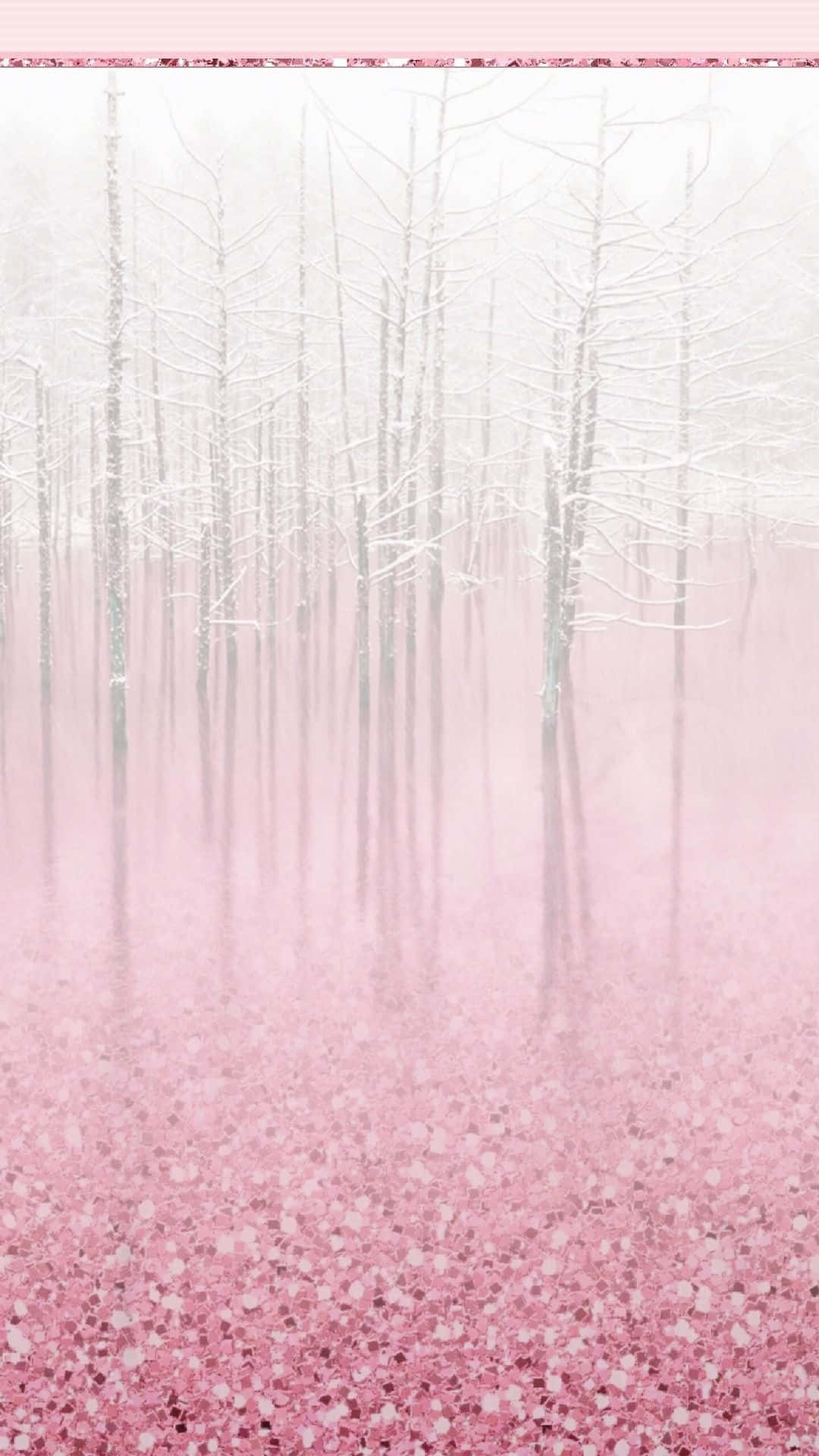 Betoverd Roze Bos Winter Esthetiek.jpg Achtergrond