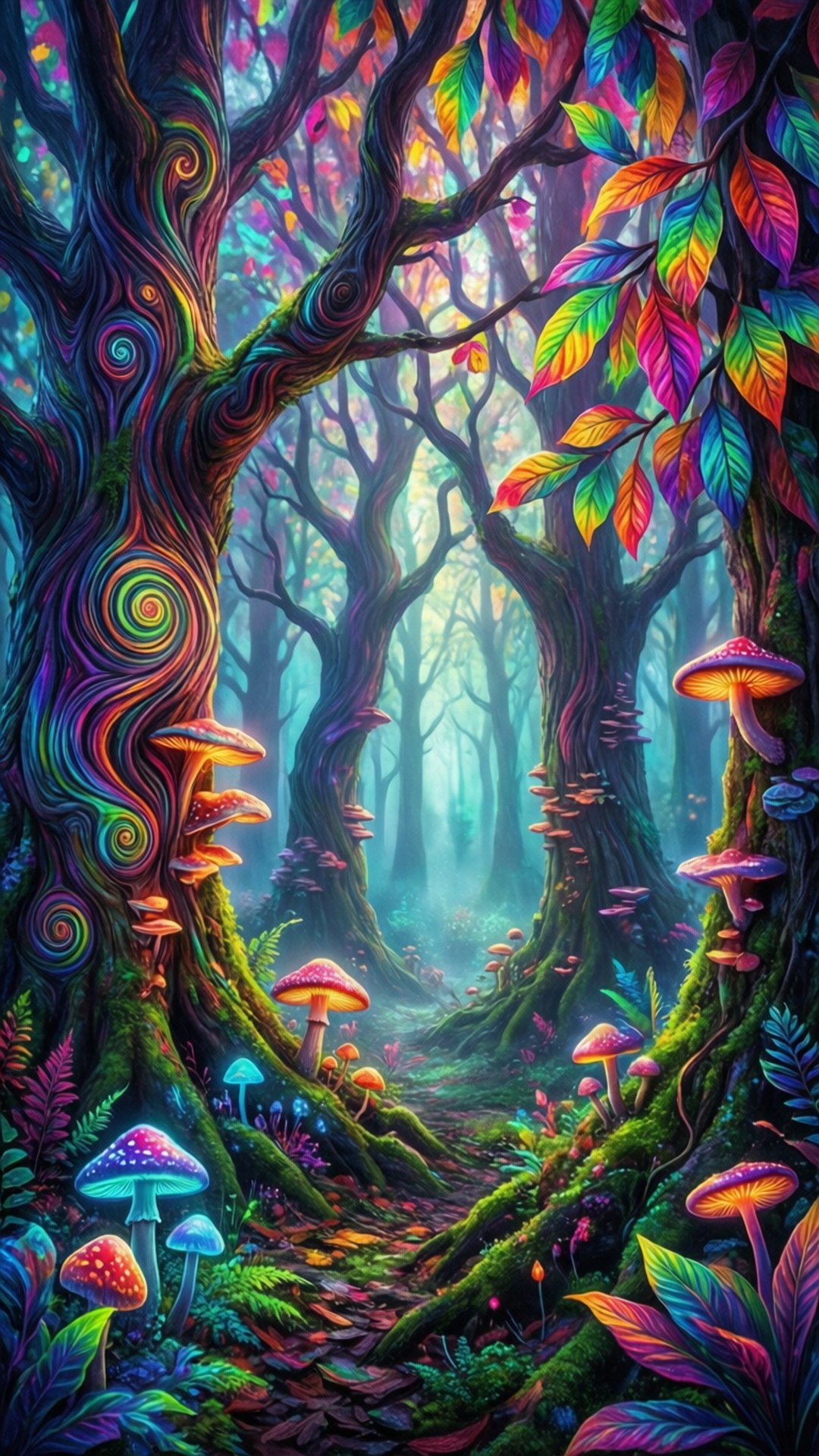 Fortryllet Psykedelisk Skov Wallpapers