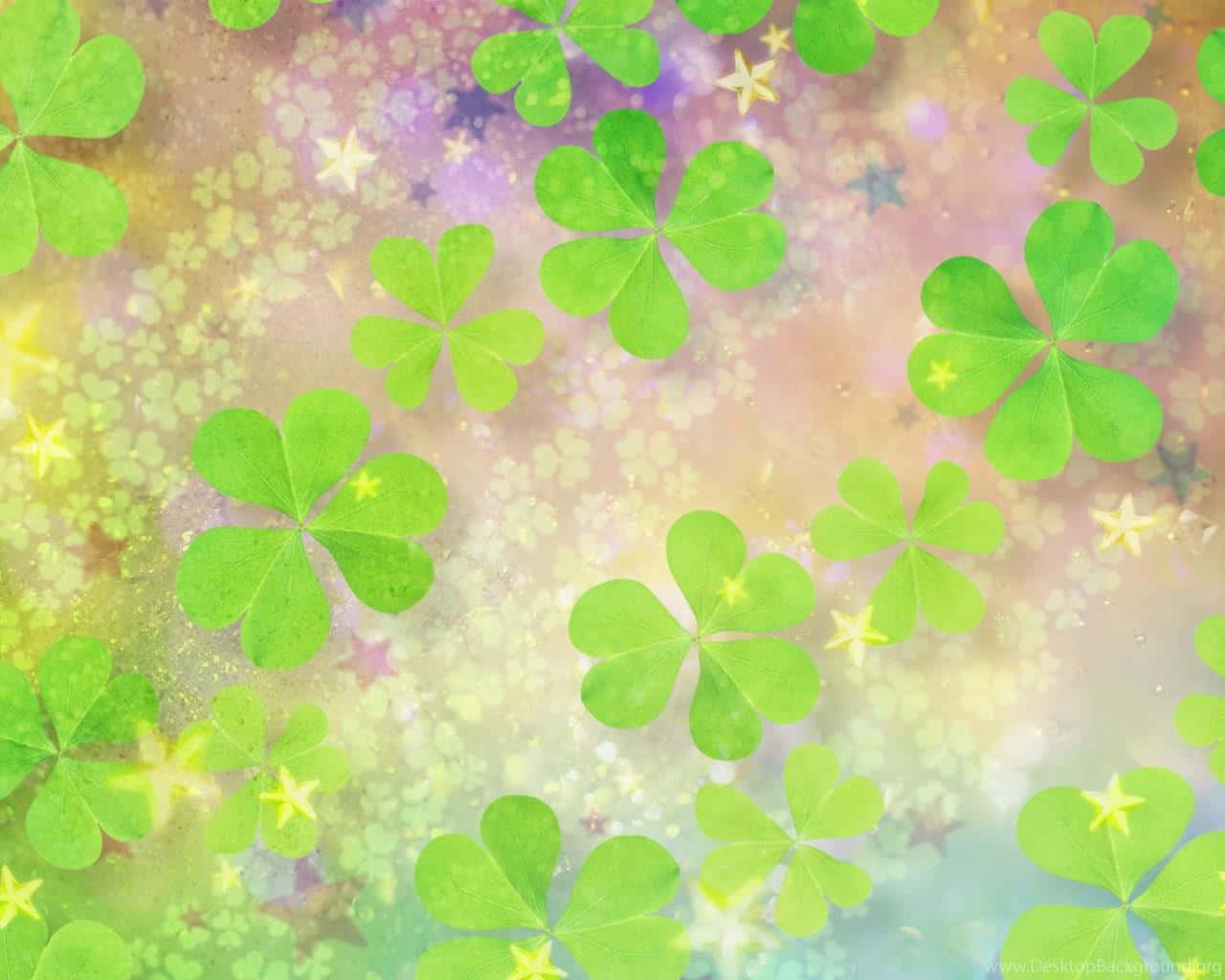 Enchanted Shamrock Glitter Background Wallpaper