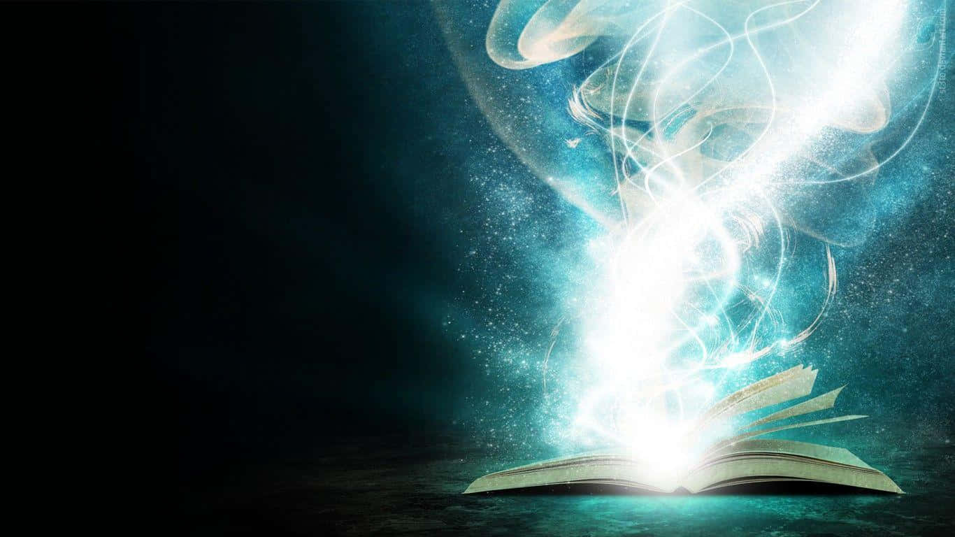 Enchanted_ Tome_ Emanating_ Magic Wallpaper