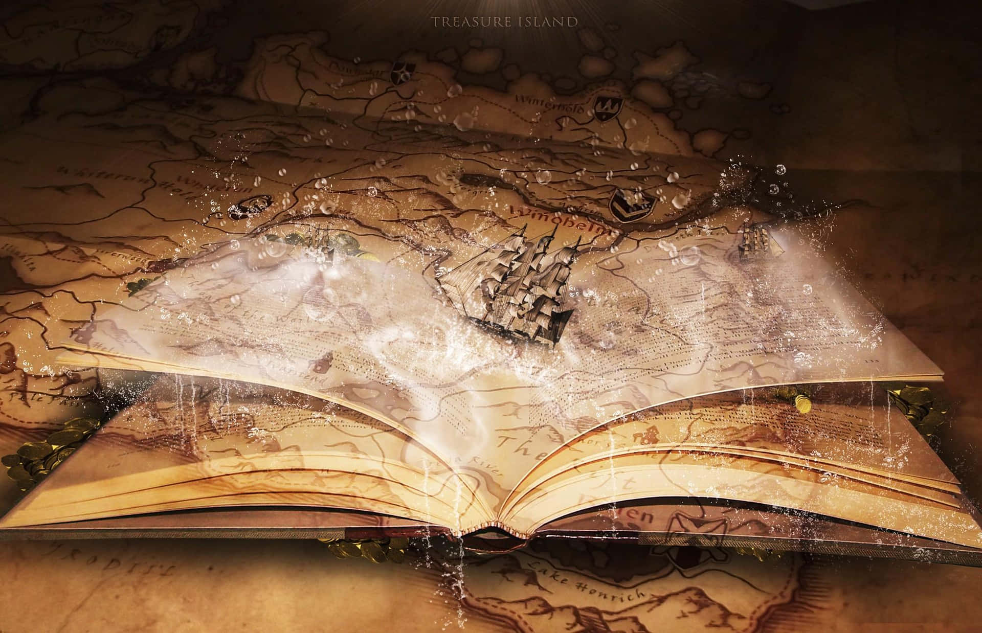 Enchanted_ Treasure_ Map_ Book Wallpaper