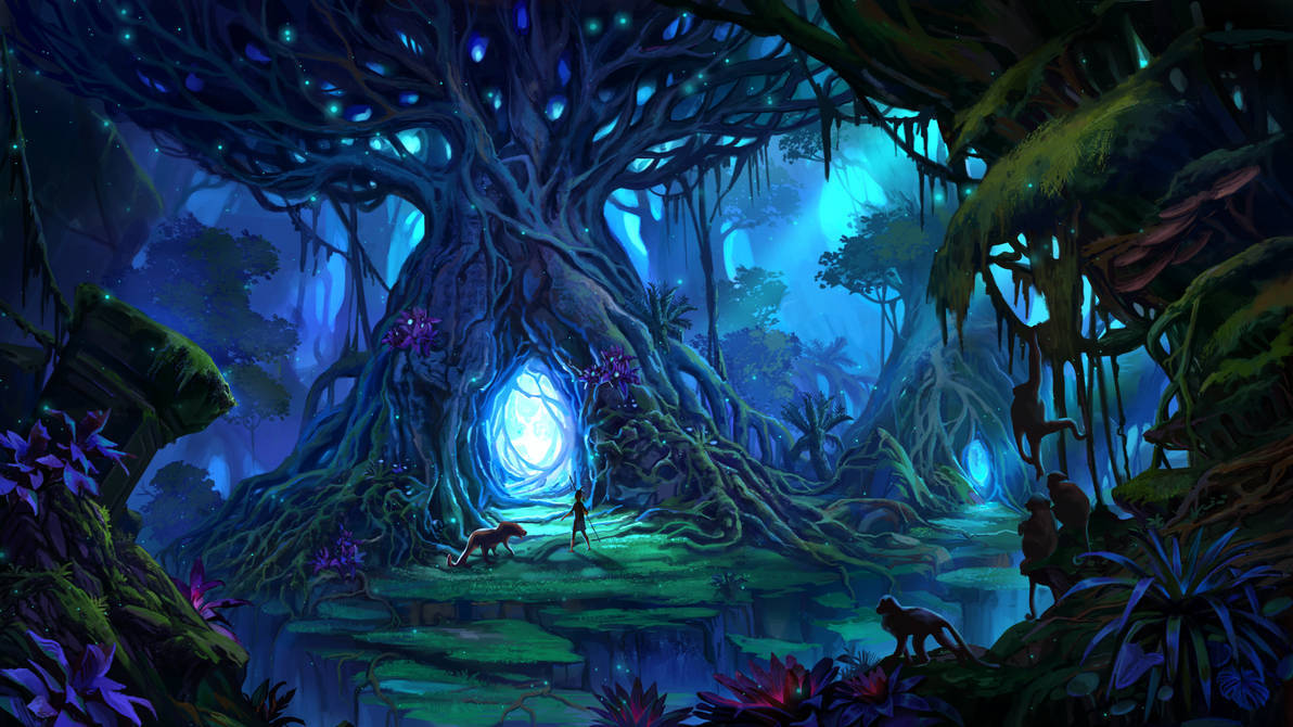 Enchanted Tree Digital Art Wallpaper