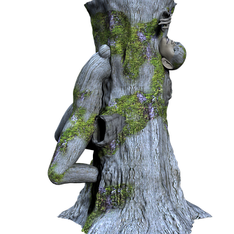 Enchanted_ Tree_ Sculpture PNG