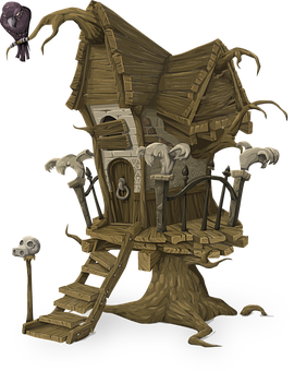 Enchanted Treehouse Illustration PNG