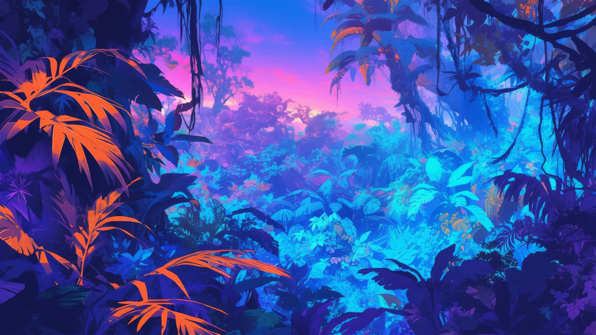 Enchanted_ Tropical_ Forest_at_ Twilight.jpg Wallpaper