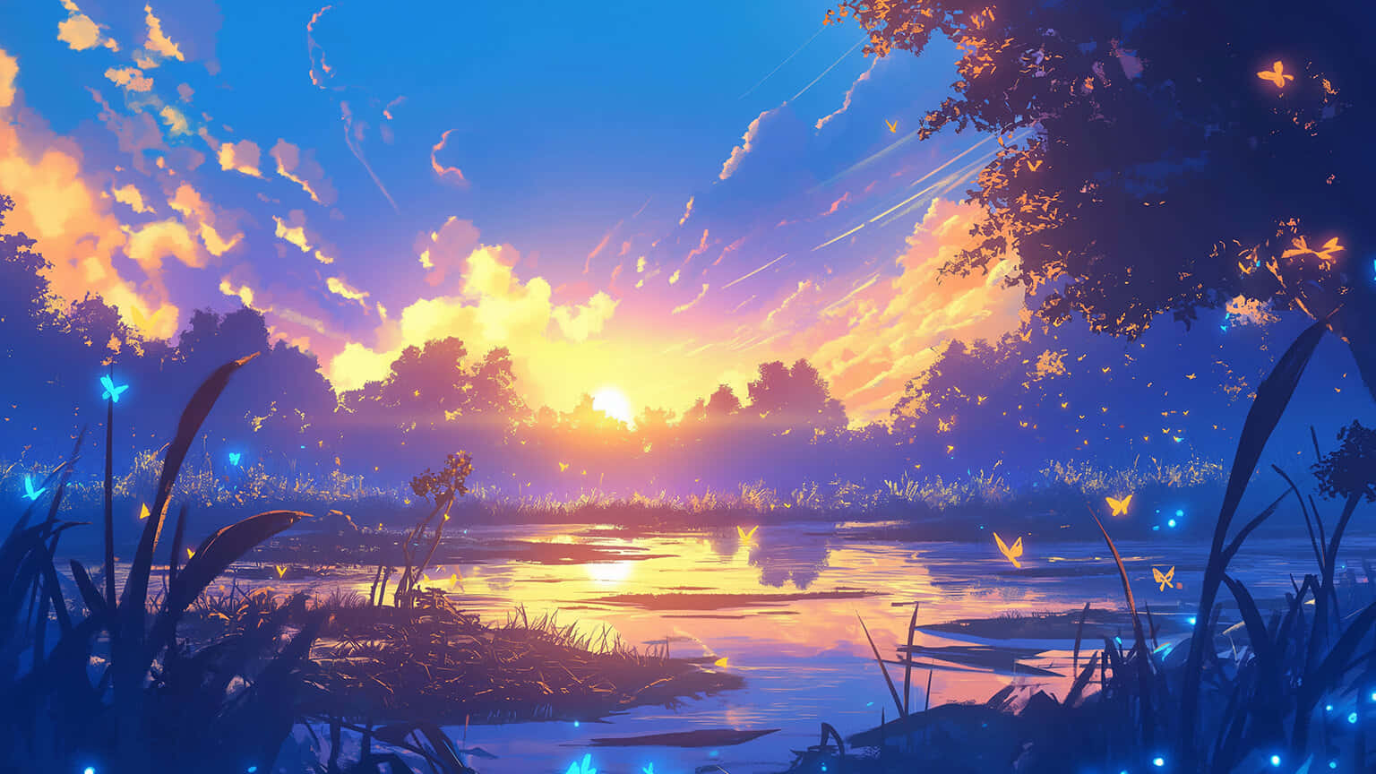 Enchanted Twilight Lake_ Fairycore Aesthetic.jpg Wallpaper