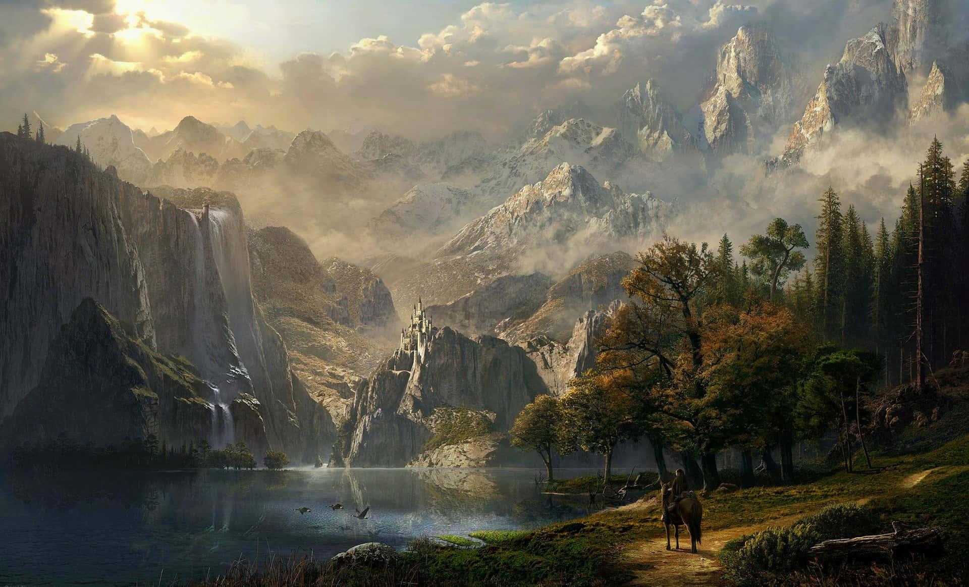 Enchanted_ Valley_ Fantasy_ Landscape Wallpaper