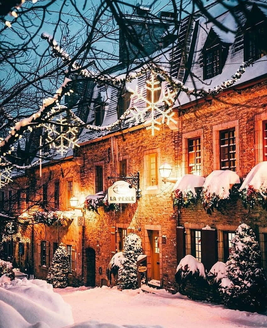 Enchanted Winter Evening Snowfall.jpg Wallpaper