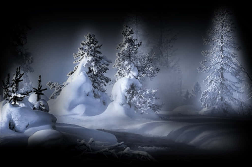 Enchanted_ Winter_ Forest_ Scene.jpg PNG