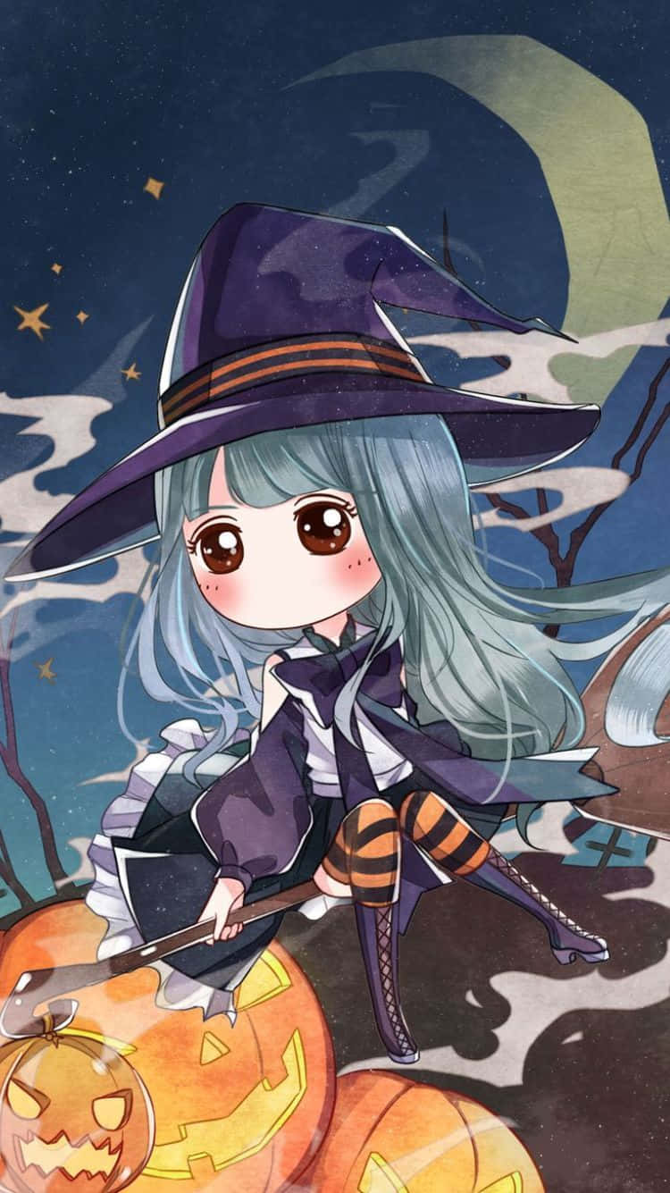 Enchanted Witch Anime Halloween Pfp Wallpaper