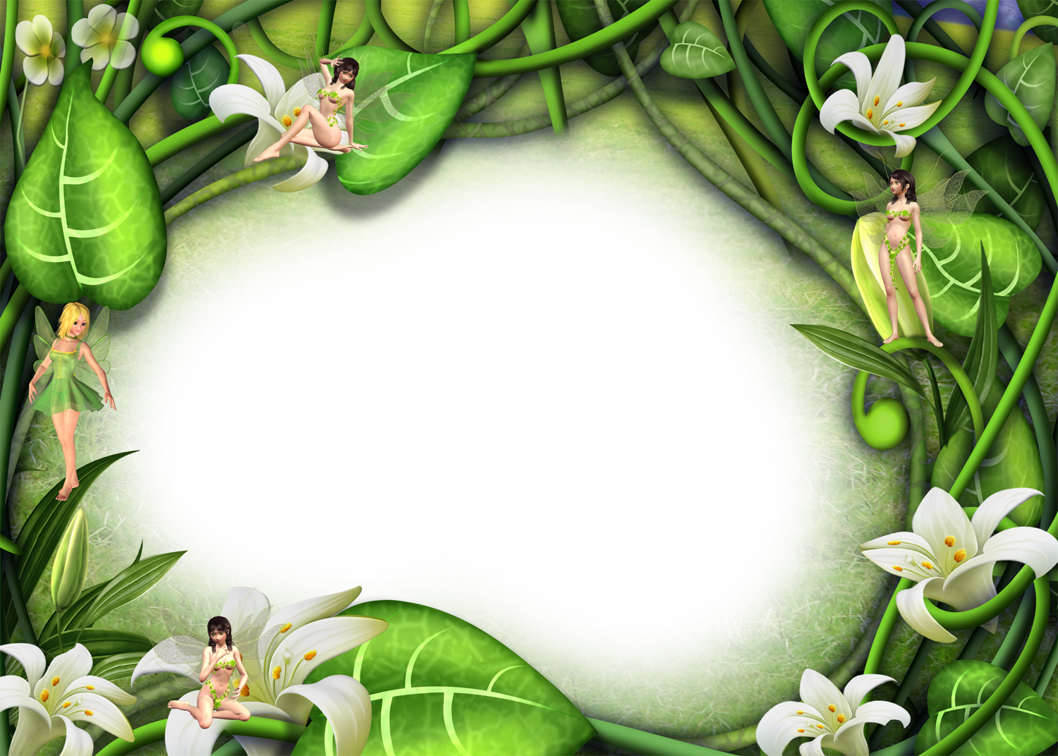 Enchanted_ Forest_ Fairies_ Frame PNG
