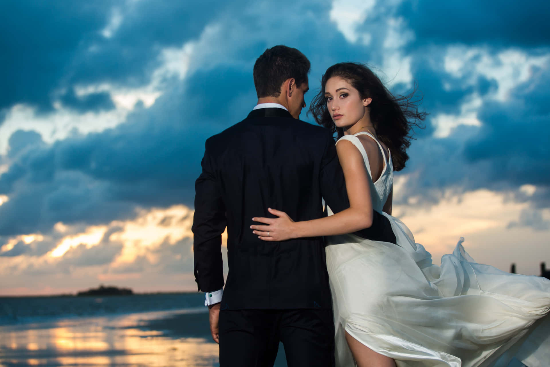 Enchanting Beach Wedding Photography Wallpaper