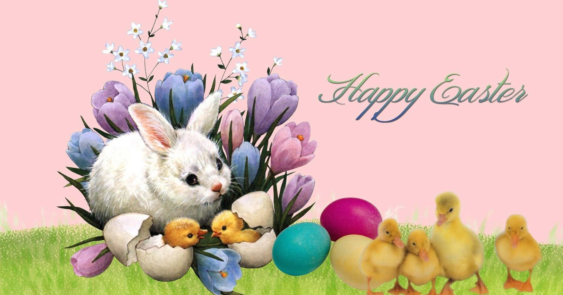 Enchanting Easter Bunny Amidst An Easter Egg Hunt
