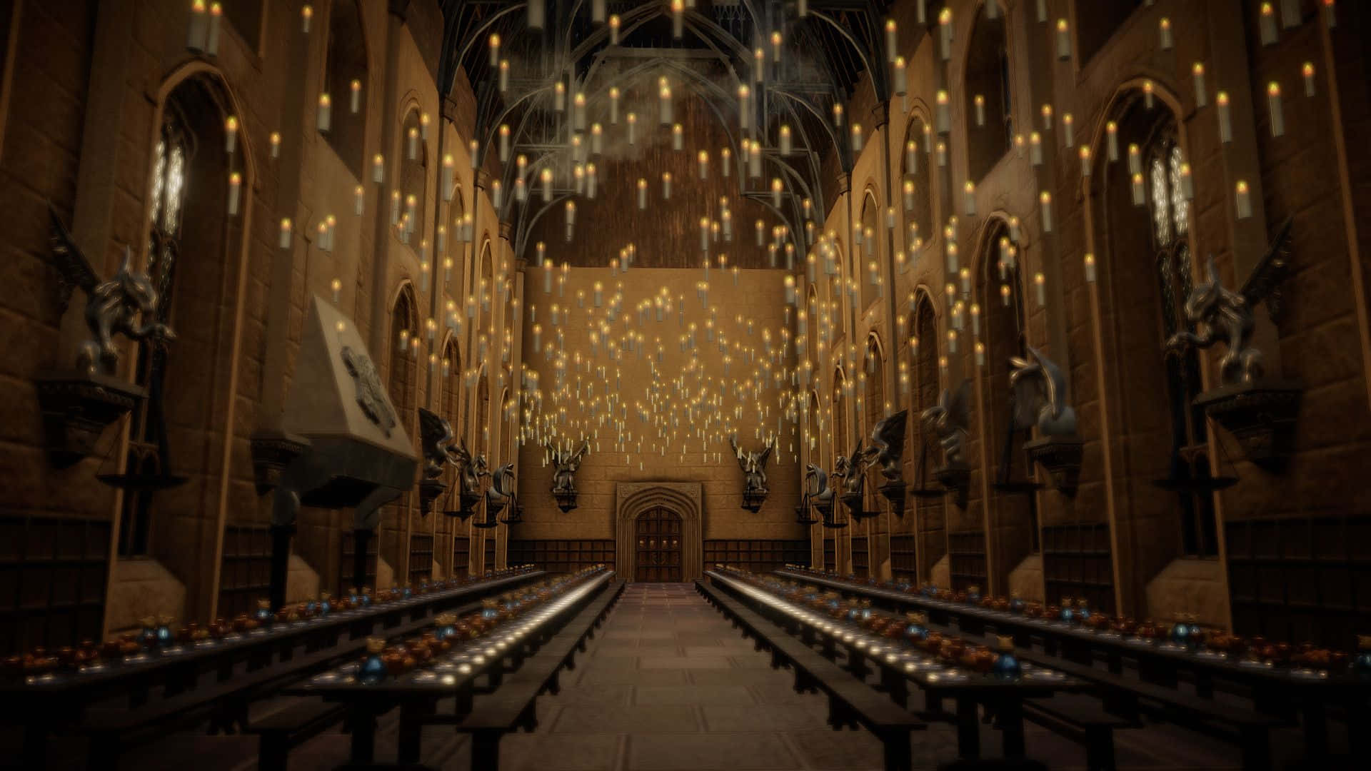 Enchanting Glimpse Of Hogwarts Great Hall Wallpaper